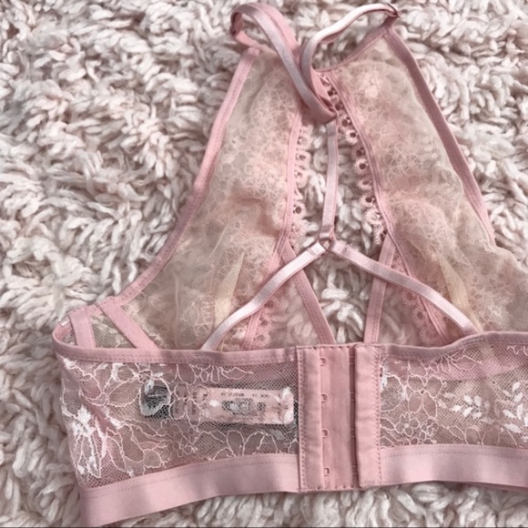 VS High Neck Floral Lace Bra - Picture 3 of 4